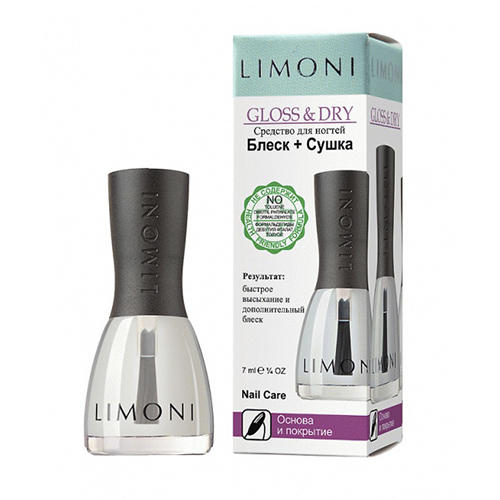 Limoni Основа и покрытие Gloss & Dry Покрытие "Блеск + Сушка" 7 мл (Limoni, Для рук), Для рук
Limoni Основа и покрытие Gloss & Dry Покрытие "Блеск + Сушка" 7 мл (Limoni, Для рук), Для рук