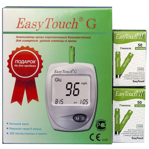 EasyTouch Тест-полоски Глюкоза N50X2 + Глюкометр Easy Touch G (EasyTouch, Глюкометр), Глюкометр
EasyTouch Тест-полоски Глюкоза N50X2 + Глюкометр Easy Touch G (EasyTouch, Глюкометр), Глюкометр