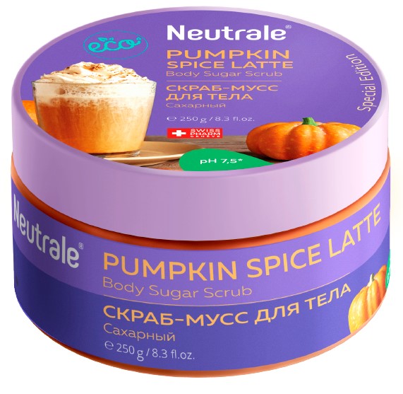 Neutrale Сахарный скраб-мусс для тела Pumpkin Spice Latte, 250 г (Neutrale, Уход для тела), Уход для тела
Neutrale Сахарный скраб-мусс для тела Pumpkin Spice Latte, 250 г (Neutrale, Уход для тела), Уход для тела