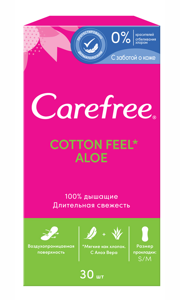 Carefree Ежедневные прокладки Cotton Feel Aloe, 30 шт (Carefree, На каждый день), На каждый день
Carefree Ежедневные прокладки Cotton Feel Aloe, 30 шт (Carefree, На каждый день), На каждый день