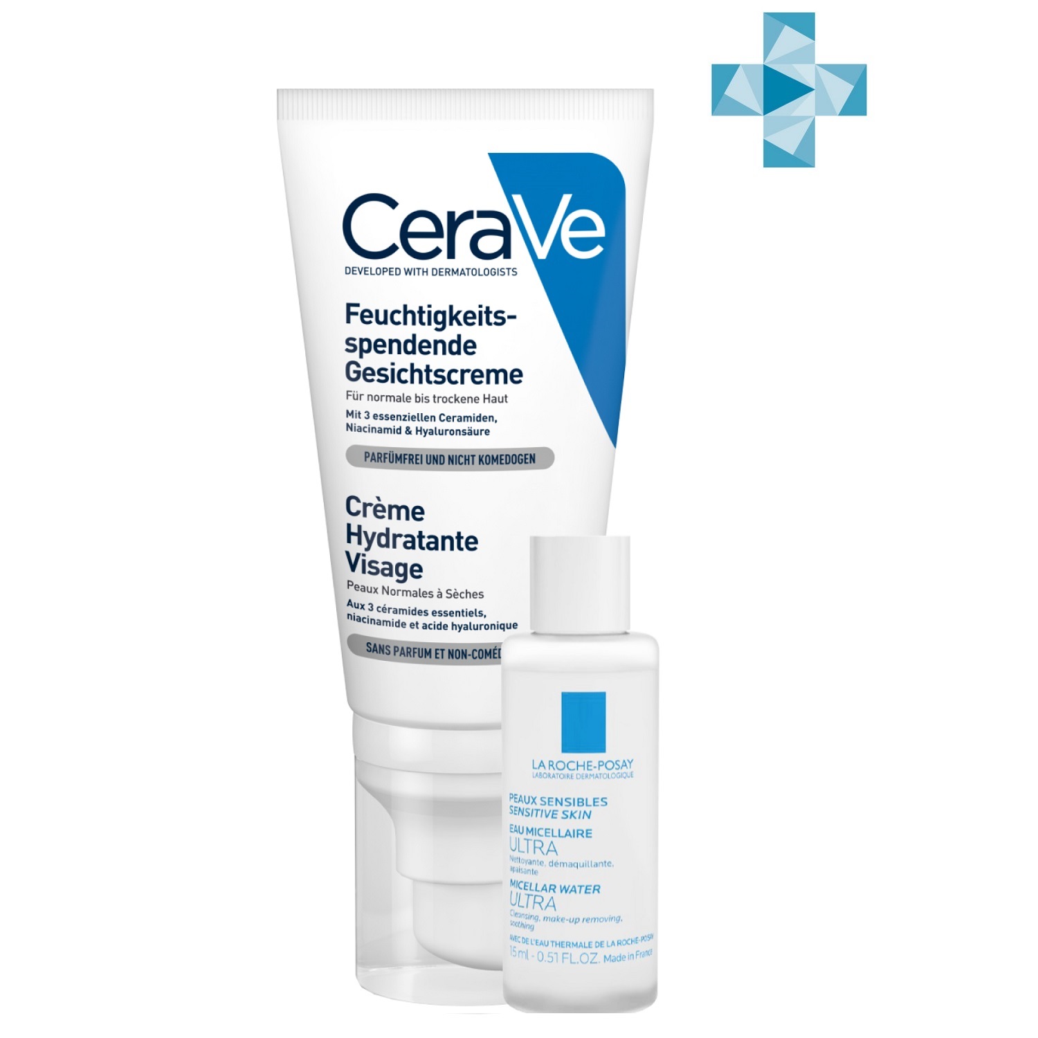 

CeraVe Набор: Увлажняющий лосьон CeraVe для нормальной и сухой кожи лица, 52 мл + Мицеллярная вода La Roche-Posay Ultra для чувствительной кожи, 15 мл (CeraVe, Увлажнение кожи), Увлажнение кожи
