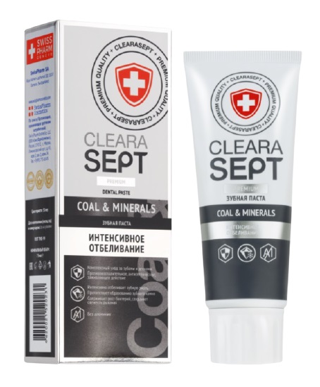 Clearasept Черная зубная паста Coal & Minerals «Интенсивное отбеливание», 75 мл (Clearasept, Дентальная косметика), Дентальная косметика
Clearasept Черная зубная паста Coal & Minerals «Интенсивное отбеливание», 75 мл (Clearasept, Дентальная косметика), Дентальная косметика