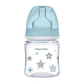 Canpol Бутылочка PP EasyStart с широким горлышком антиколиковая, 120 мл, 0 Newborn baby, цвет голубой. фото