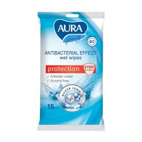 Aura Влажные салфетки c антибактериальным эффектом 15 шт. фото