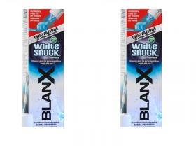 Blanx Набор Зубная паста отбеливающая Вайт шок со светдиодным активатором 50мл2 штуки. фото