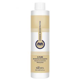Kaaral Восстанавливающий шампунь для поврежденных волос с пшеничными протеинами X-Pure Reconstructive Shampoo, 250 мл. фото