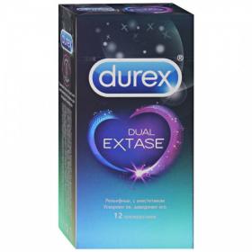 Durex Презервативы Dual Extase с анестетиком рельефные 12 Doodle. фото