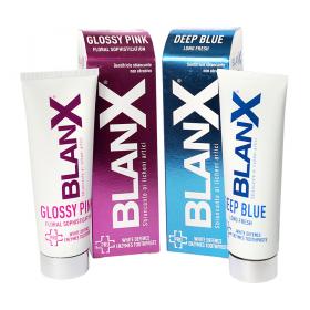 Blanx Набор для Него и для Неё Зубная паста BlanX PRO Deep Blue, 75 мл  Зубная паста BlanX PRO Glossy Pink, 75 мл. фото