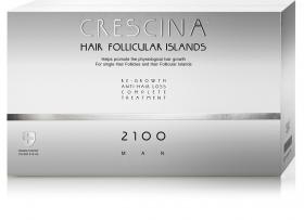Crescina Комплекс для мужчин Follicular Islands 2100 лосьон для стимуляции роста волос 10  лосьон против выпадения волос 10. фото