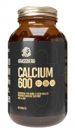 Grassberg Биологически активная добавка к пище Calcium 600  D3  Zn с витамином K1, 90 таблеток. фото