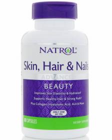 Natrol Комплекс витаминов для кожи, волос и ногтей, 60 капсул. фото