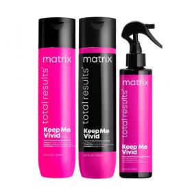 Matrix Набор для сохранения яркого цвета волос Total results Keep me vivid шампунь 300 мл  кондиционер 300 мл  спрей 200 мл. фото