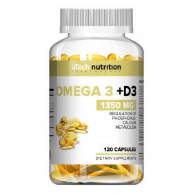 A Tech Nutrition Комплекс Омега 3  витамин D3 1350 мг, 120 мягких капсул. фото