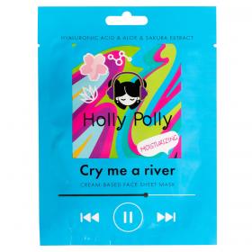 Holly Polly Увлажняющая тканевая маска с гиалуроновой кислотой, алое и экстрактом сакуры Cry Me a River на кремовой основе, 22  г. фото