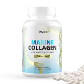 1Win Комплекс Морской коллаген с витамином С, 155 капсул. фото