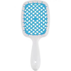 Janeke Щетка Superbrush с закругленными зубчиками бело-голубая, 20,3 х 8,5 х 3,1 см. фото