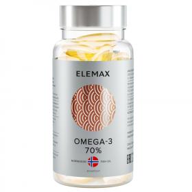 Elemax Комплекс Омега-3 жирные кислоты высокой концентрации 70, 30 капсул. фото