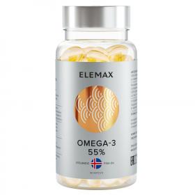Elemax Комплекс Омега-3 жирные кислоты высокой концентрации 55, 90 капсул. фото