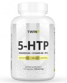 1Win 5-HTP с магнием и витаминами группы В в капсулах, 120 капсул. фото