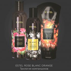 Estel Набор Цветочная трилогия шампунь Rose 250 мл  бальзам Blanc 200 мл  пена Orange 200 мл. фото