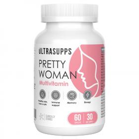 Ultrasupps Витаминно-минеральный комплекс для женщин Pretty Woman Multivitamin, 60 каплет. фото