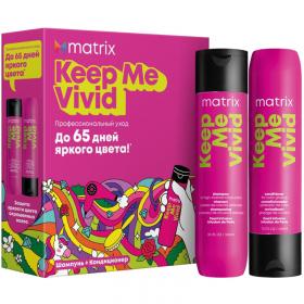 Matrix Набор Keep Me Vivid для сохранения яркого цвета волос шампунь 300 мл  кондиционер 300 мл. фото