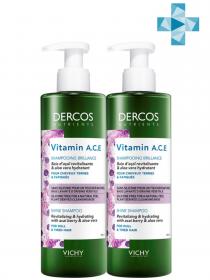 Vichy Комплект Vitamin Шампунь для блеска волос Dercos Nutrients, 2 шт. по 250 мл. фото