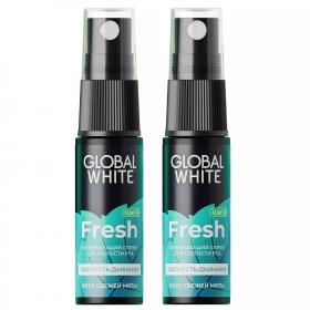 Global White Набор освежающий спрей для полости рта Свежее дыхание, 2 х 15 мл. фото