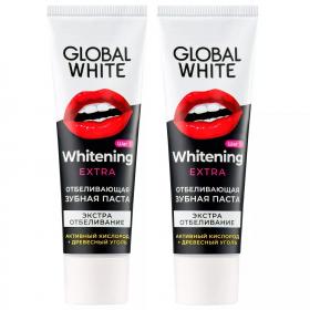 Global White Набор отбеливающая зубная паста Extra Whitening, 2 х 30 мл. фото