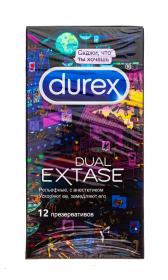 Durex Презервативы Dual Extase с анестетиком рельефные 12 Doodle. фото