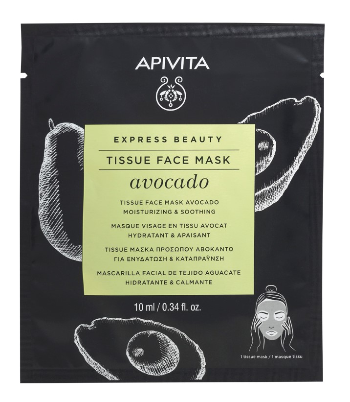 Апивита Маска тканевая для лица с Авокадо, 10 мл (Apivita, Express Beauty) фото 0