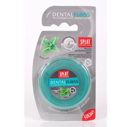 Сплат Супертонкая зубная нить Волокна серебра, 30 м (Splat, Professional) фото 1