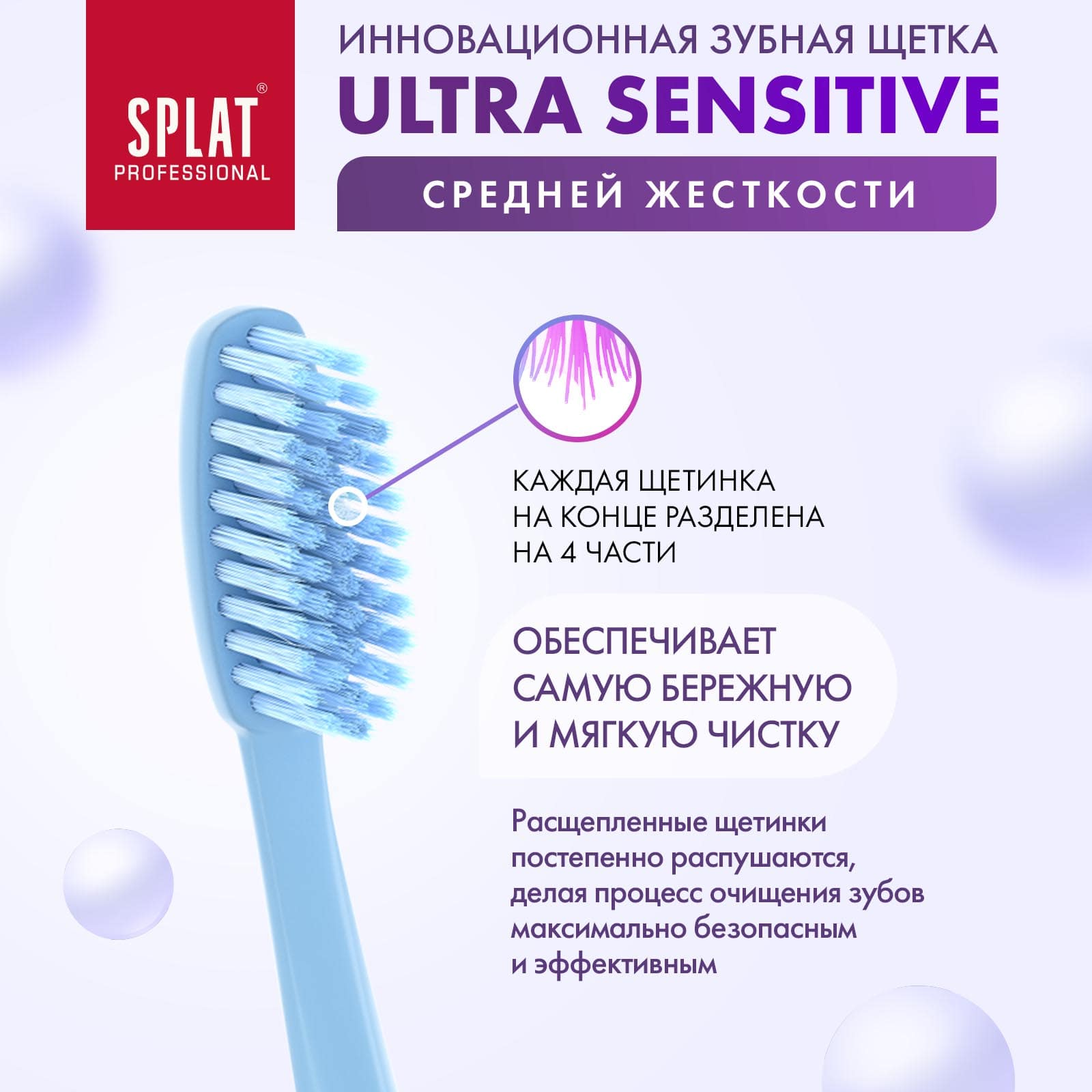 Сплат Инновационная зубная щетка Sensitive средней жесткости 12+ (Splat, Professional) фото 4