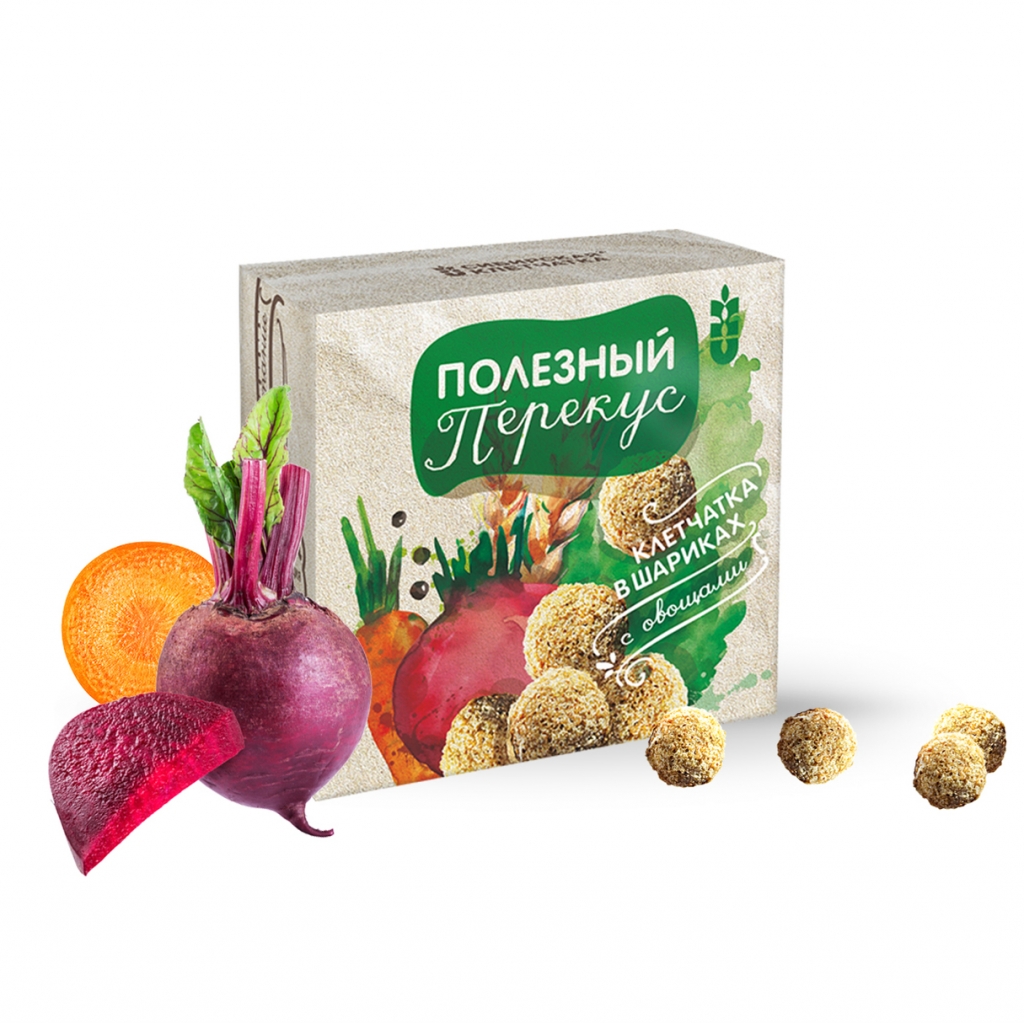  Экструдированный злаковый продукт Полезный Перекус клетчатка в шариках с овощами,20 гр (Сибирская клетчатка, Перекусы) фото 1