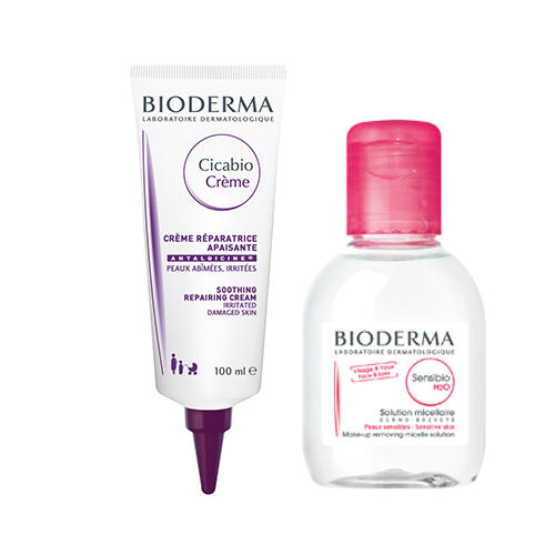 Биодерма Набор Цикабио крем 100 мл + Сенсибио вода 100 мл (Bioderma, Cicabio) фото 0