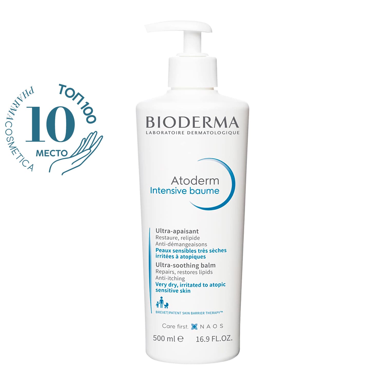 Bioderma Бальзам Интенсив, 500 мл (Bioderma, Atoderm) уход за телом bioderma бальзам для восстановления сухой и атопичной кожи лица и тела atoderm