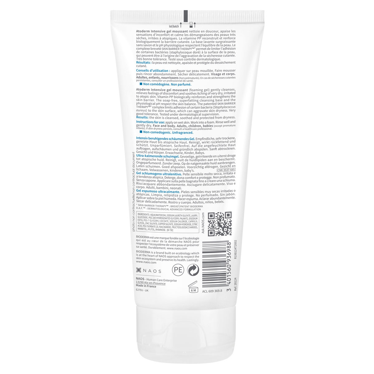 Биодерма Очищающий гель Intensive, 200 мл (Bioderma, Atoderm) фото 1