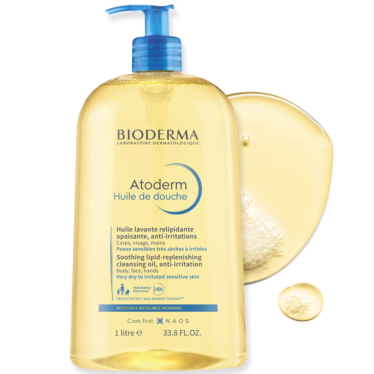 Биодерма Увлажняющее масло для душа, 1 л (Bioderma, Atoderm) фото 4
