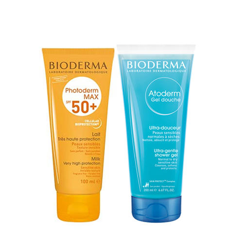 Биодерма Набор Фотодерм: Max Молочко SPF 50+, 100 мл + Атодерм Гель для душа 100 шт (Bioderma, Photoderm) фото 0