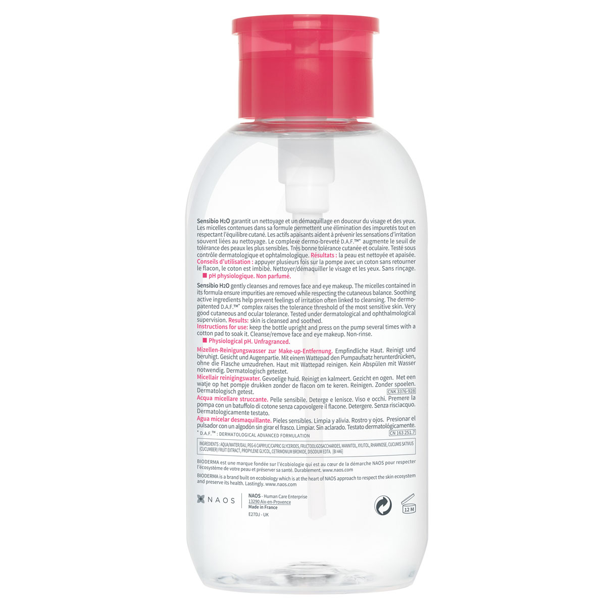 Биодерма Мицеллярная вода для чувствительной кожи с помпой, 500 мл (Bioderma, Sensibio) Биодерма Мицеллярная вода для чувствительной кожи с помпой, 500 мл (Bioderma, Sensibio) фото 4