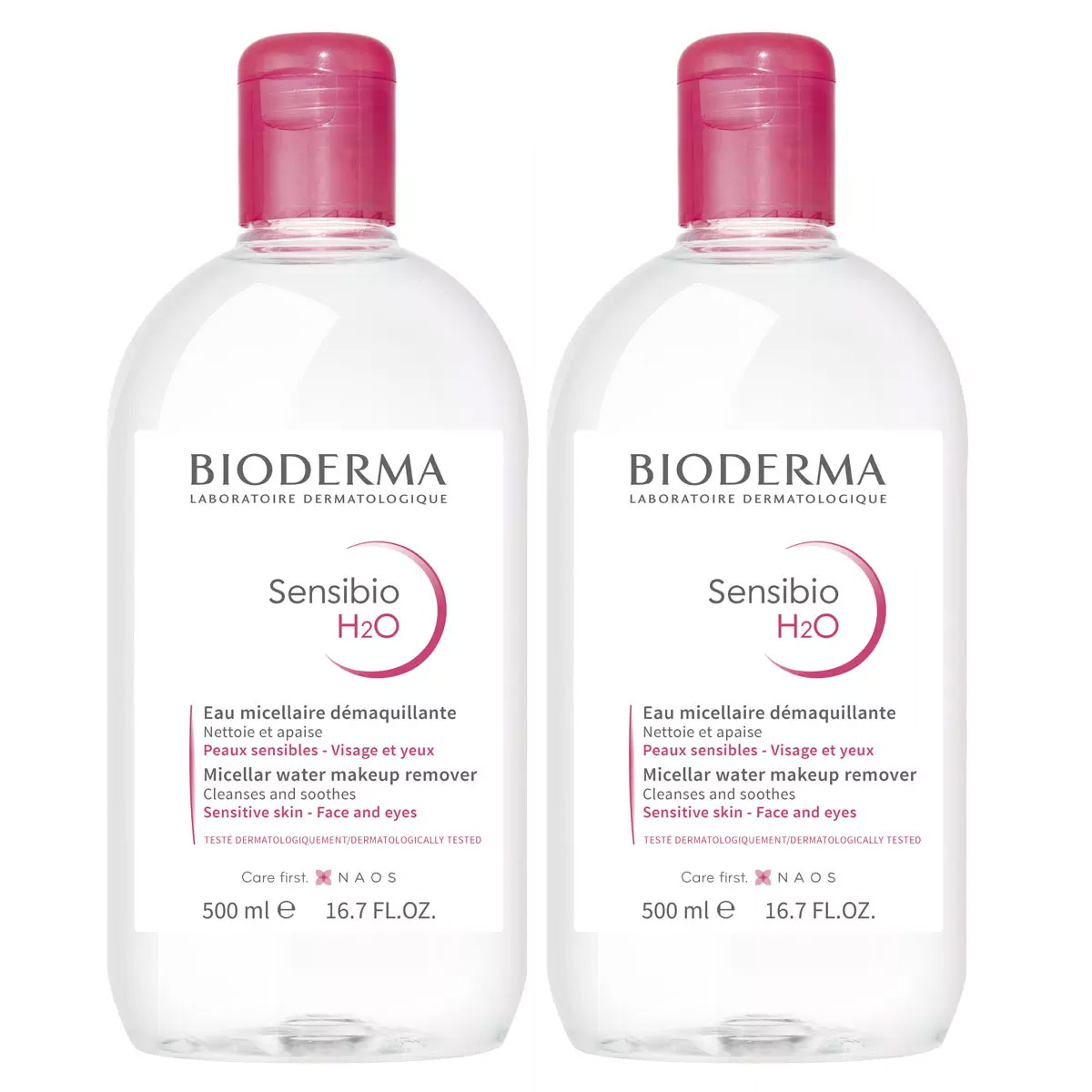 Биодерма Набор: мицеллярная вода H2O, 2х500 мл (Bioderma, Sensibio) фото 0