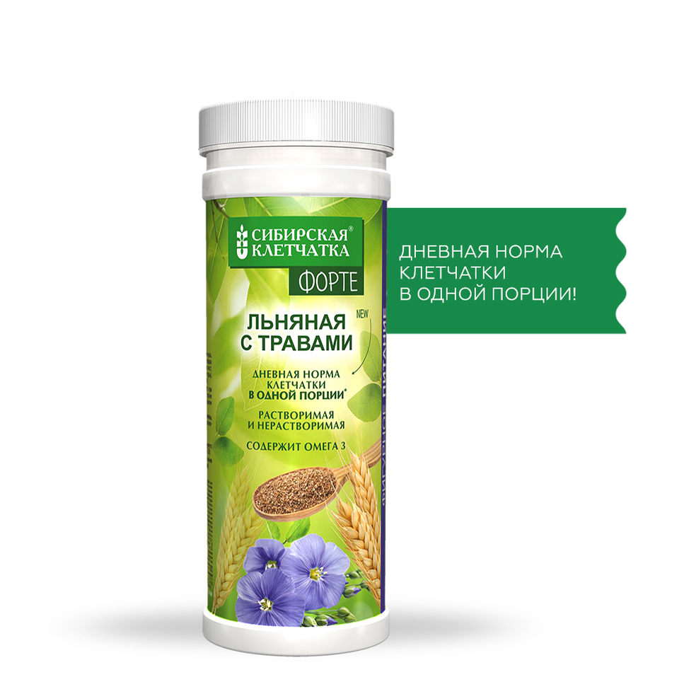  Сибирская клетчатка Льняная с травами, 200 гр (Сибирская клетчатка, Сибирская клетчатка) фото 1