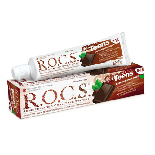 Рокс Зубная паста R.O.C.S Teens Шоколадный мусс 74 гр (R.O.C.S., Teens 8-18 years) фото 0