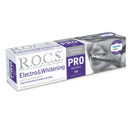 R.O.C.S. Зубная паста Electro & Whitening Mild Mint R.O.C.S. PRO,135 гр (R.O.C.S., R.O.C.S. PRO)