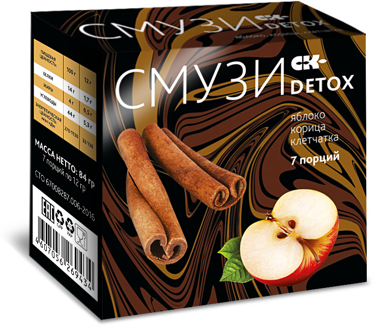 Смузи Detox яблоко и корица 12 гр х 7 пакетиков (Сибирская клетчатка, Смузи Detox) фото 1