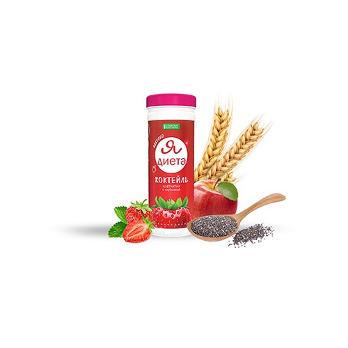  Коктейль Я диета Клетчатка с клубникой 170 гр (Сибирская клетчатка, Похудение. Удержание веса) фото 1