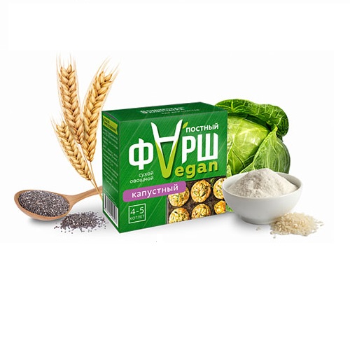  Смесь злаково-овощная Сибирская клетчатка Фарш Vegan, капустная, сухая, 100 гр (Сибирская клетчатка, Здоровое питание) фото 1