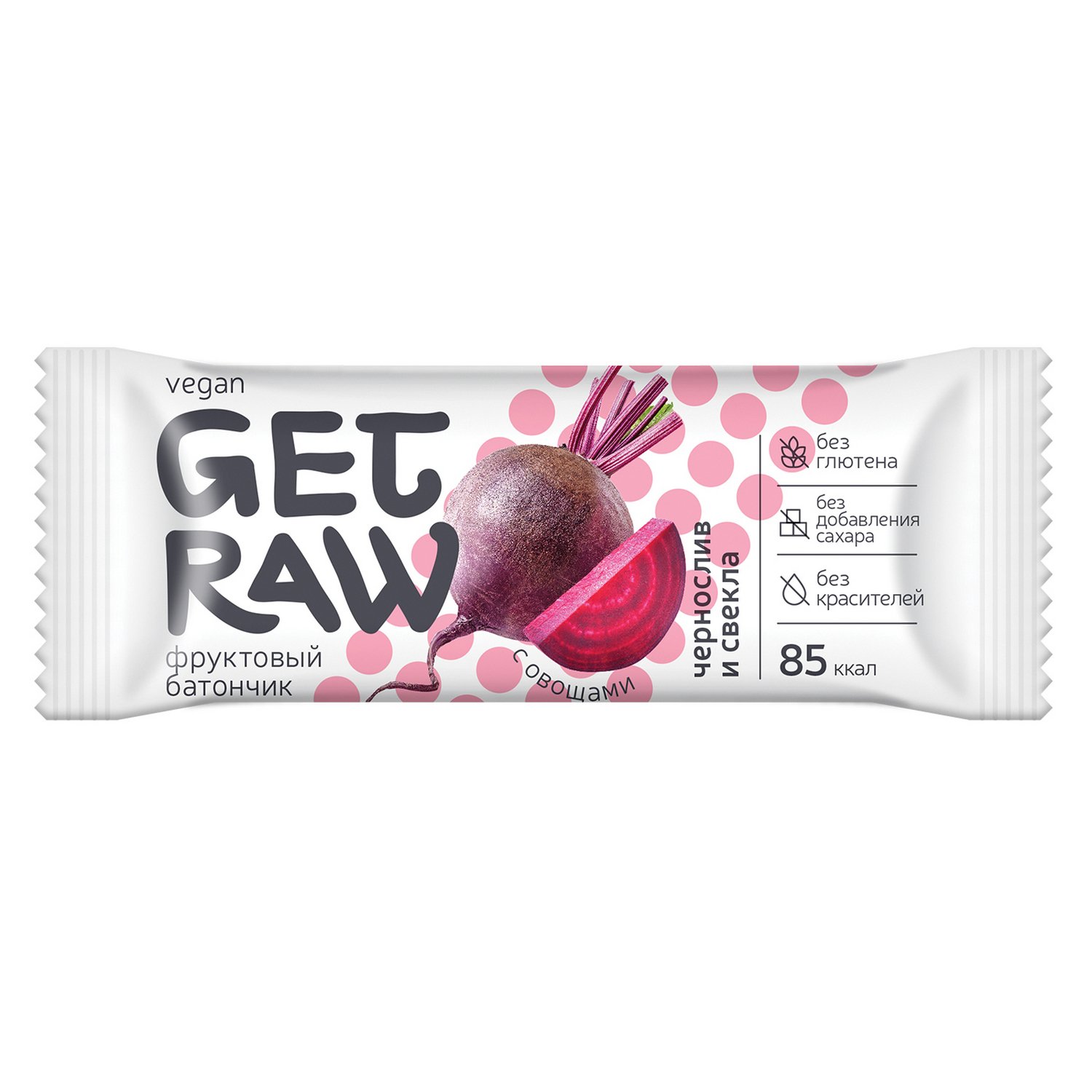 Леовит Батончик фруктовый Чернослив и свекла 30 гр (Леовит, Get Raw) фото 0
