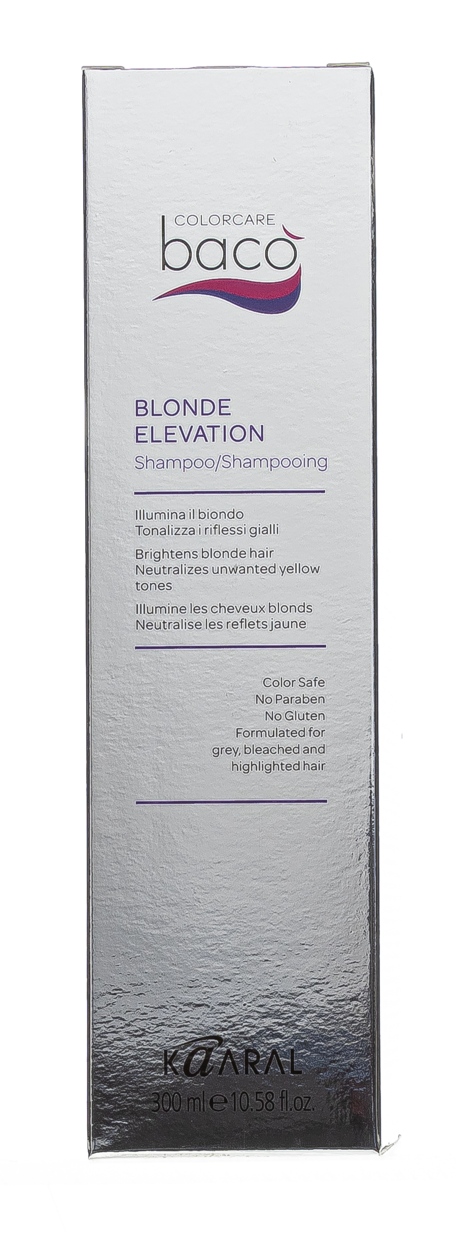 Каарал Шампунь придающий блеск и тонирующий седые волосы Color Collection-Blonde Elevation Shampoo, 300 мл (Kaaral, Baco) Каарал Шампунь придающий блеск и тонирующий седые волосы Color Collection-Blonde Elevation Shampoo, 300 мл (Kaaral, Baco) фото 2