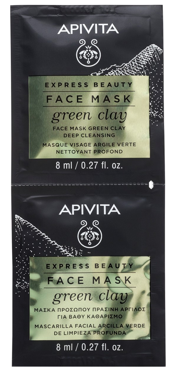 Апивита Маска для лица с Зеленой глиной, 2x8 мл (Apivita, Express Beauty) фото 0